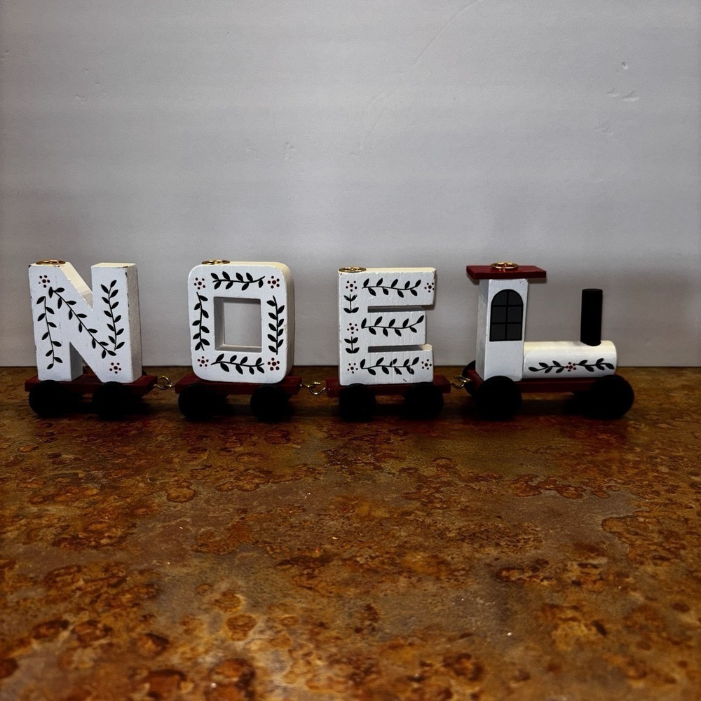 Vintage Interpur Wooden NOEL Candle Train‎ Display Made In Taiwan
